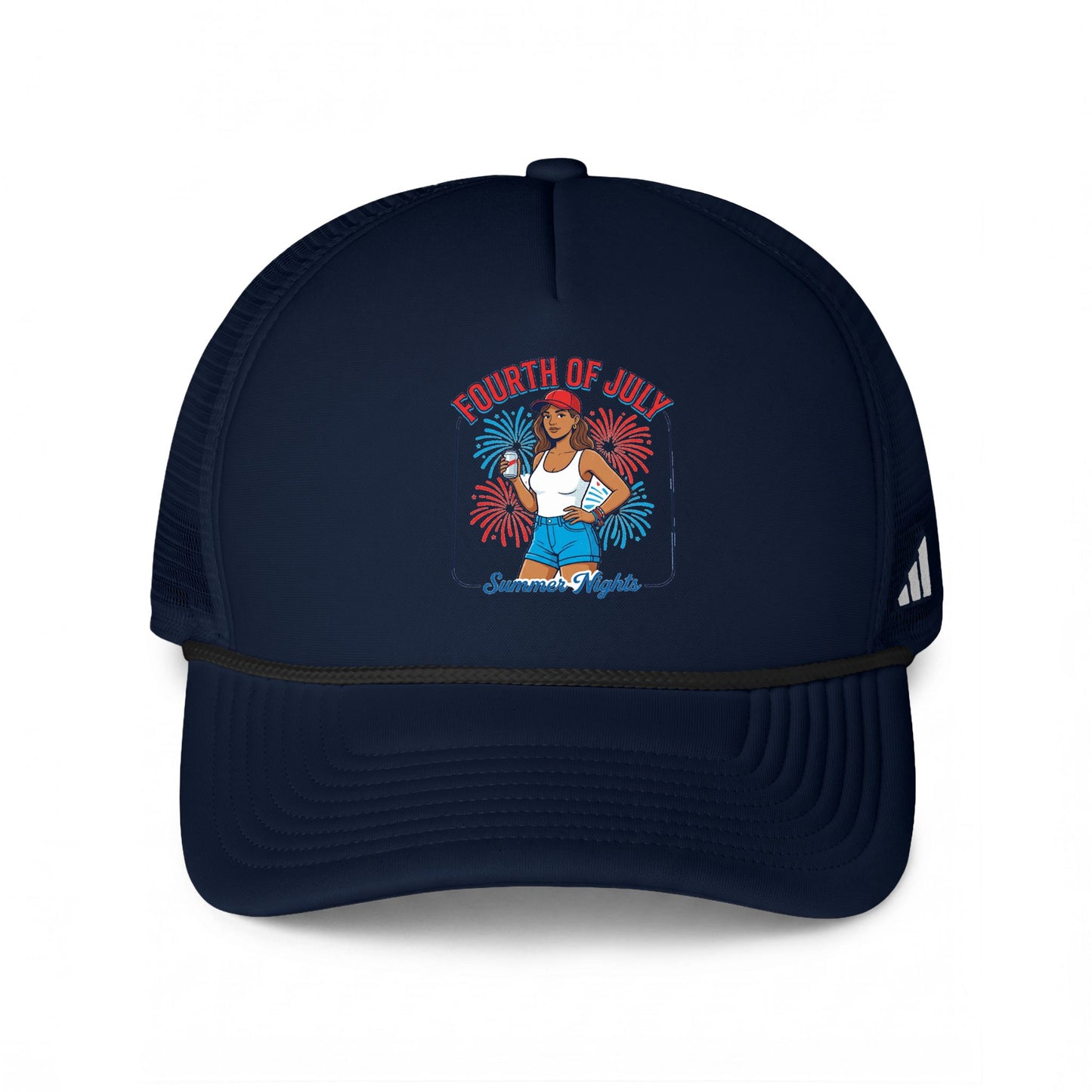 Trucker Hat - Fourth of July Retro Girl Graphic