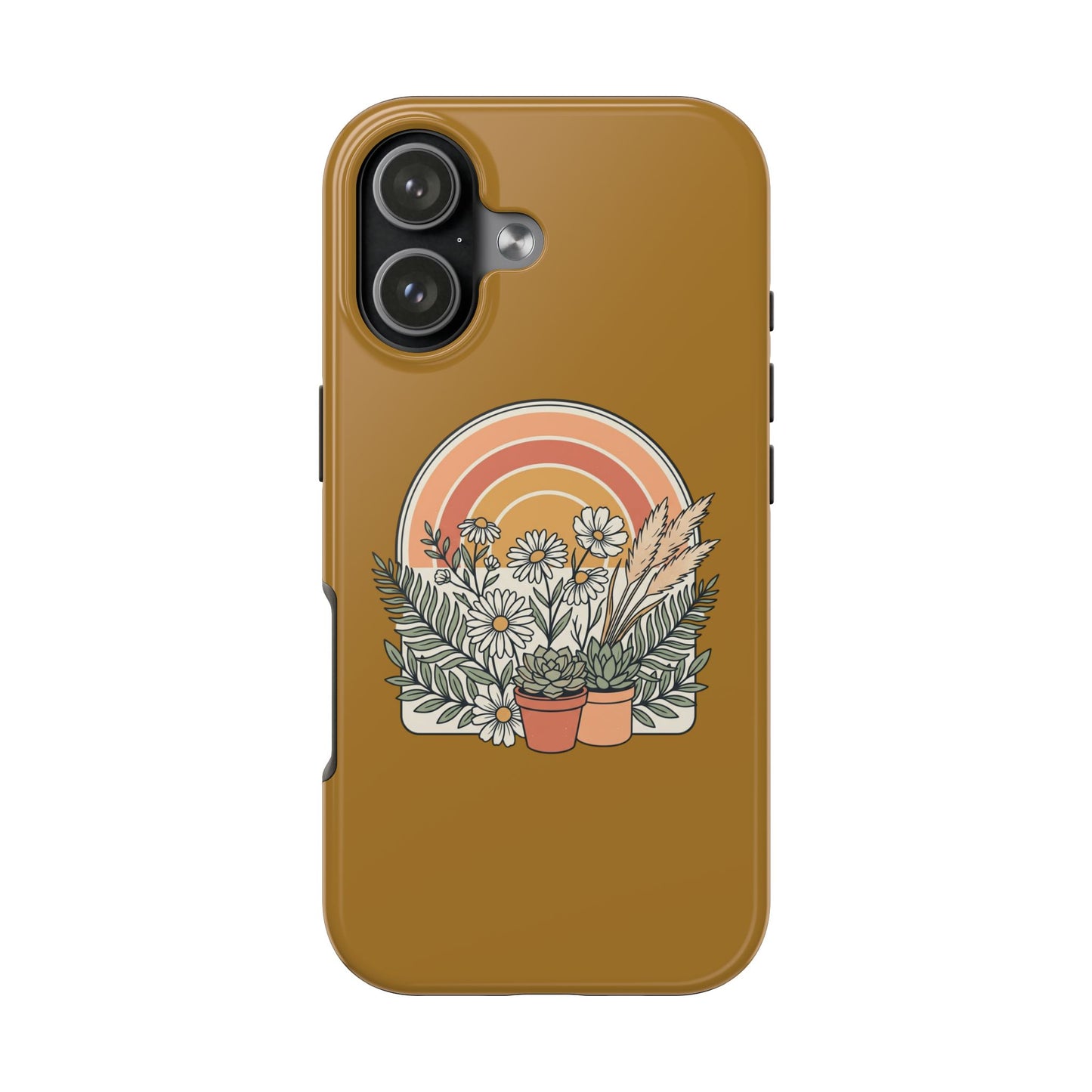 Daisy Sunset Tough Phone Case — Retro Floral iPhone Protection