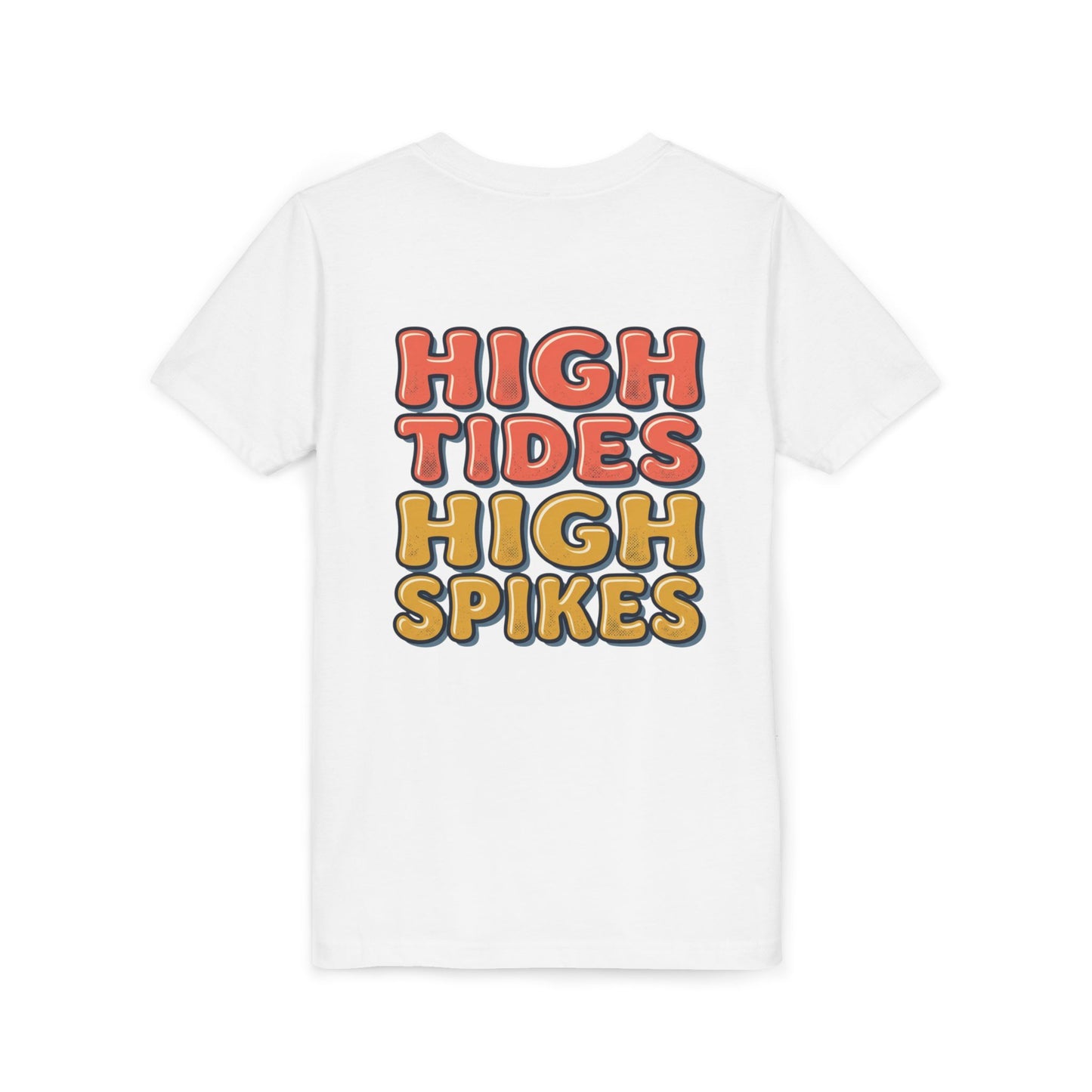 Beach Volleyball Youth Tee — "High Tides High Spikes" Graphic