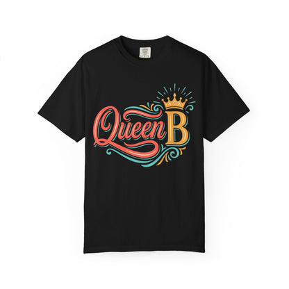 Queen B T-Shirt — Colorful Script Graphic Tee with Crown