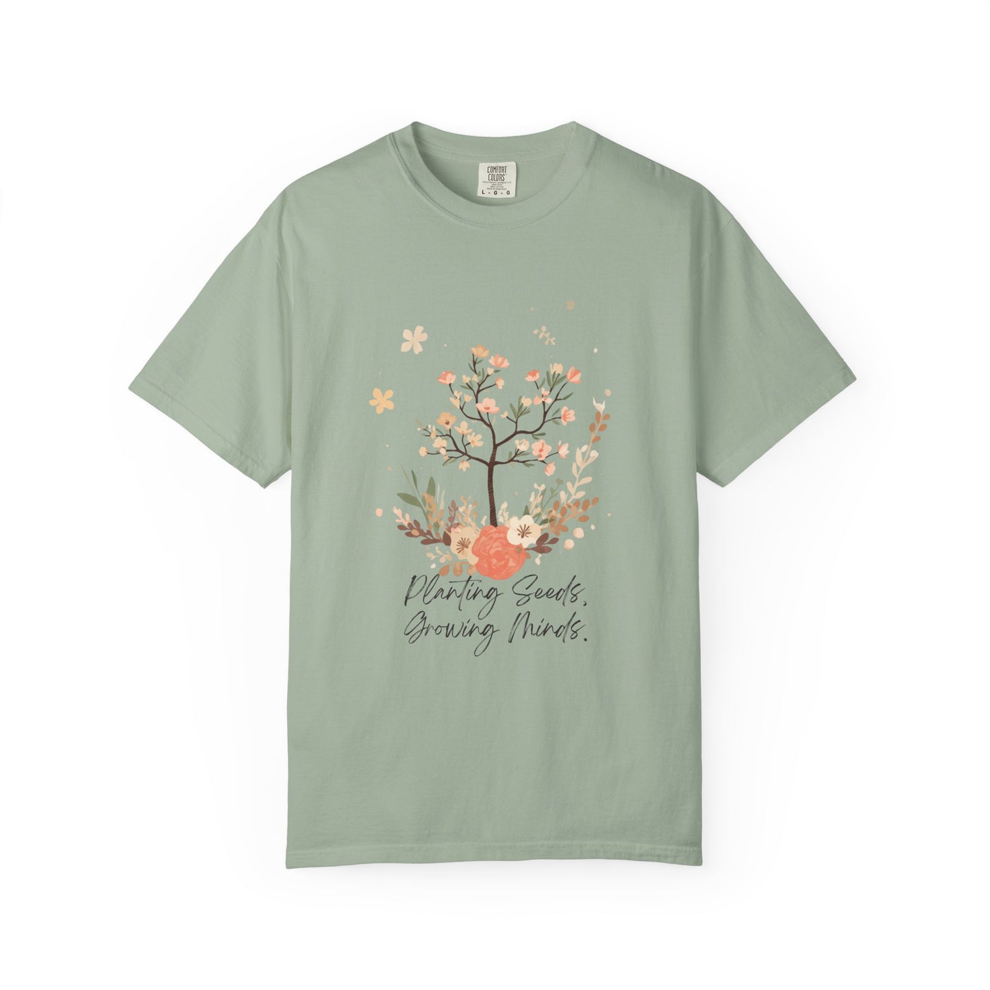 Floral Tree Tee — "Planting Seeds, Growing Hearts" Graphic T-Shirt