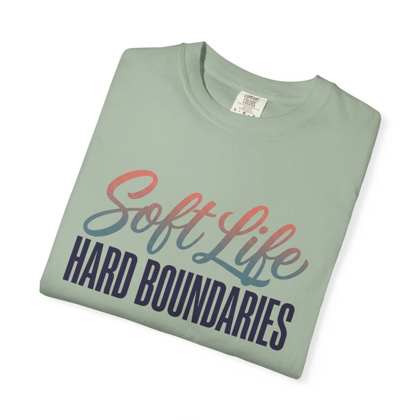 Soft Life, Hard Boundaries T-Shirt — Feminine Script Empowerment Tee