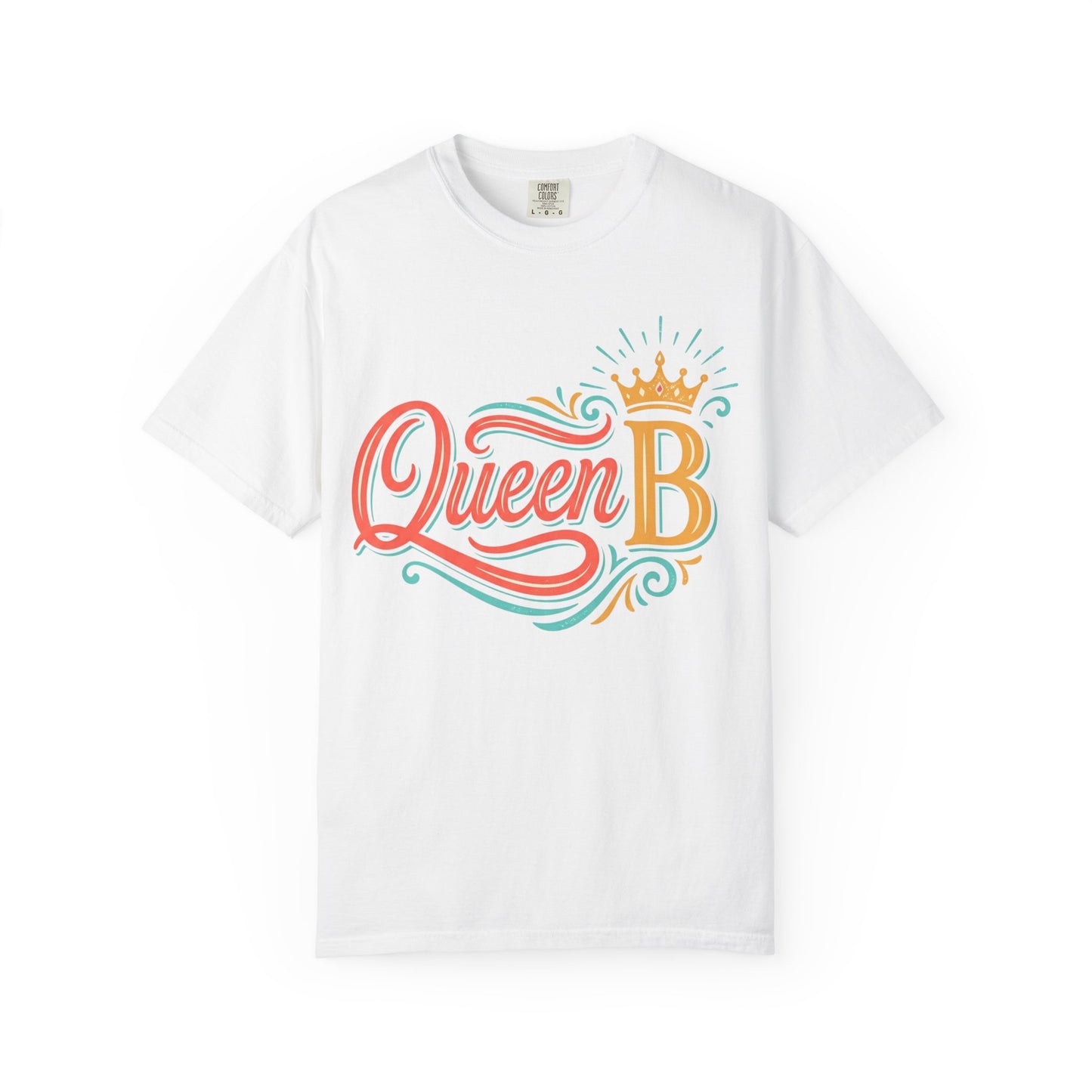 Queen B T-Shirt — Colorful Script Graphic Tee with Crown