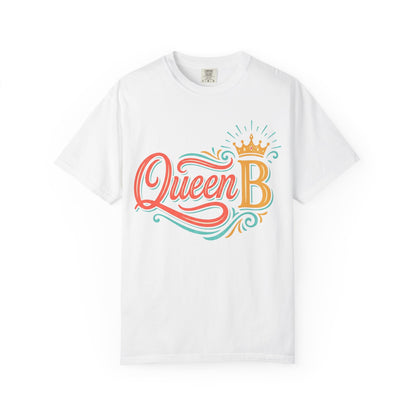 Queen B T-Shirt — Colorful Script Graphic Tee with Crown
