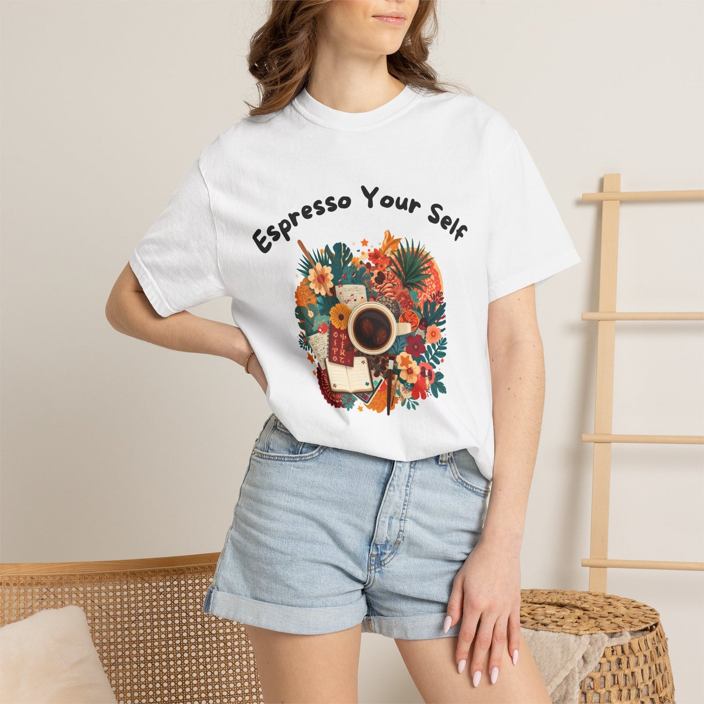 Espresso Yourself Floral Coffee T-Shirt