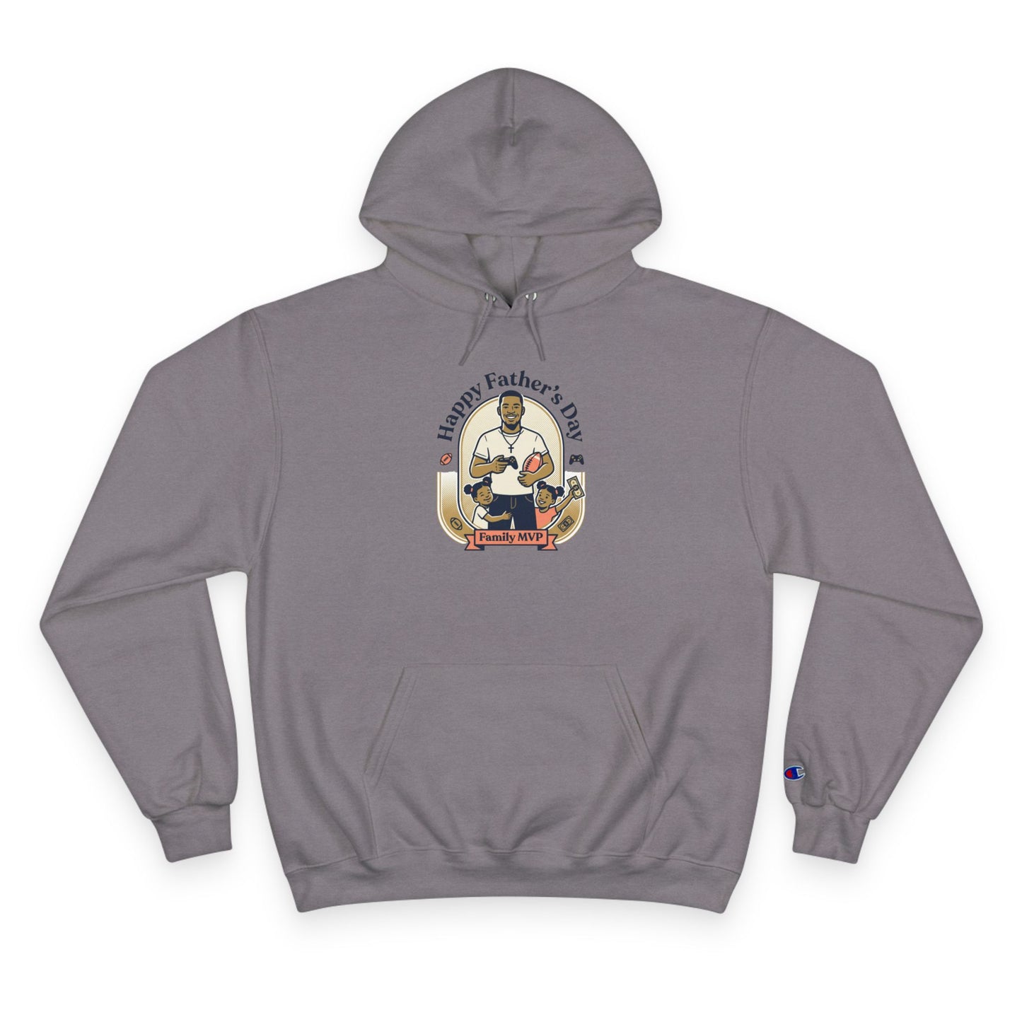 Father’s Day Champion Hoodie — “Happy Father’s Day” Retro Dad Graphic