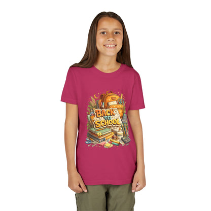 Youth Back to School Graphic Tee — 'Back to School' Backpack & Supplies Design