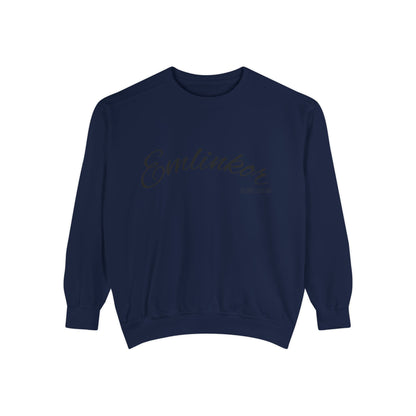 Emlinkor Script Sweatshirt - Casual White Pullover with Cursive Logo