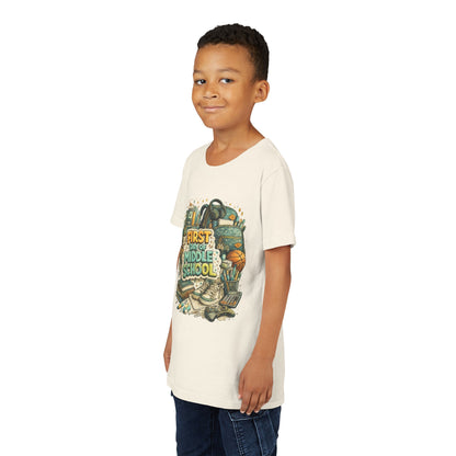Youth Tee — "First Day of Middle School" Back-to-School Graphic Shirt