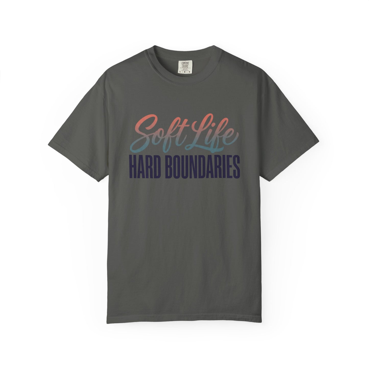 Soft Life, Hard Boundaries T-Shirt — Feminine Script Empowerment Tee