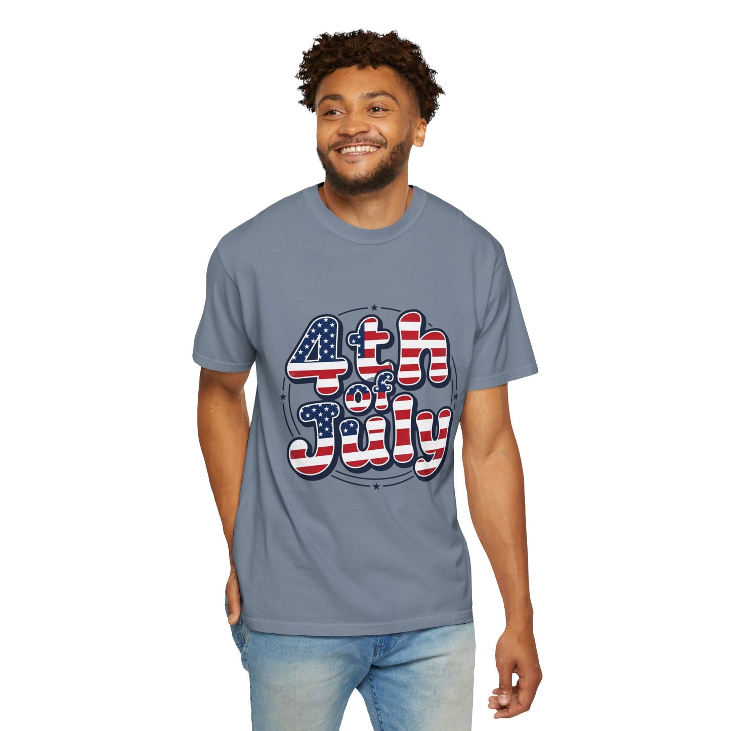 4th of July T-Shirt — American Flag Retro Graphic