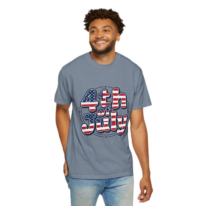 4th of July T-Shirt — American Flag Retro Graphic