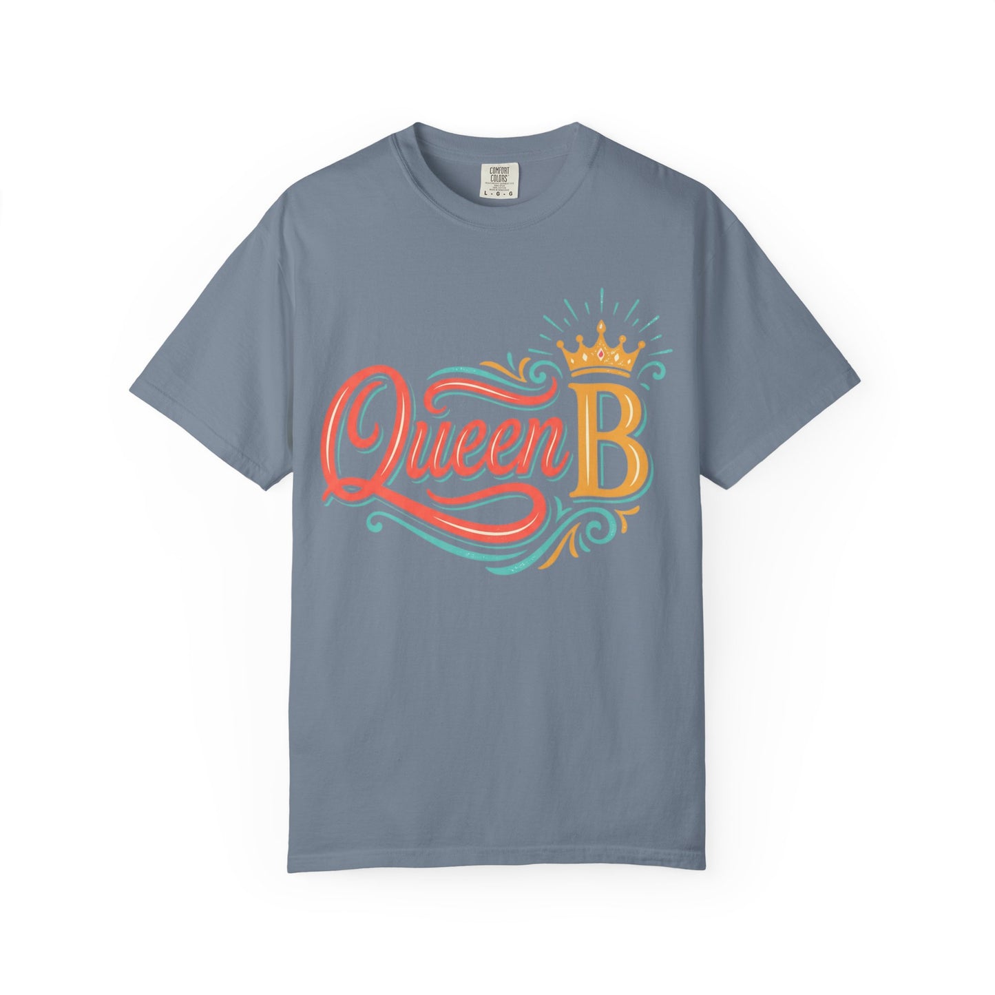 Queen B T-Shirt — Colorful Script Graphic Tee with Crown