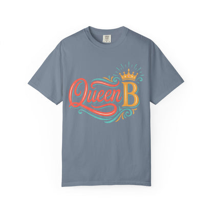 Queen B T-Shirt — Colorful Script Graphic Tee with Crown