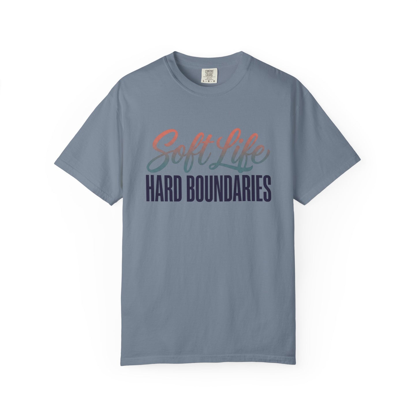 Soft Life, Hard Boundaries T-Shirt — Feminine Script Empowerment Tee