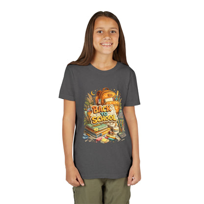 Youth Back to School Graphic Tee — 'Back to School' Backpack & Supplies Design