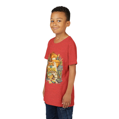 Youth Back to School Graphic Tee — 'Back to School' Backpack & Supplies Design