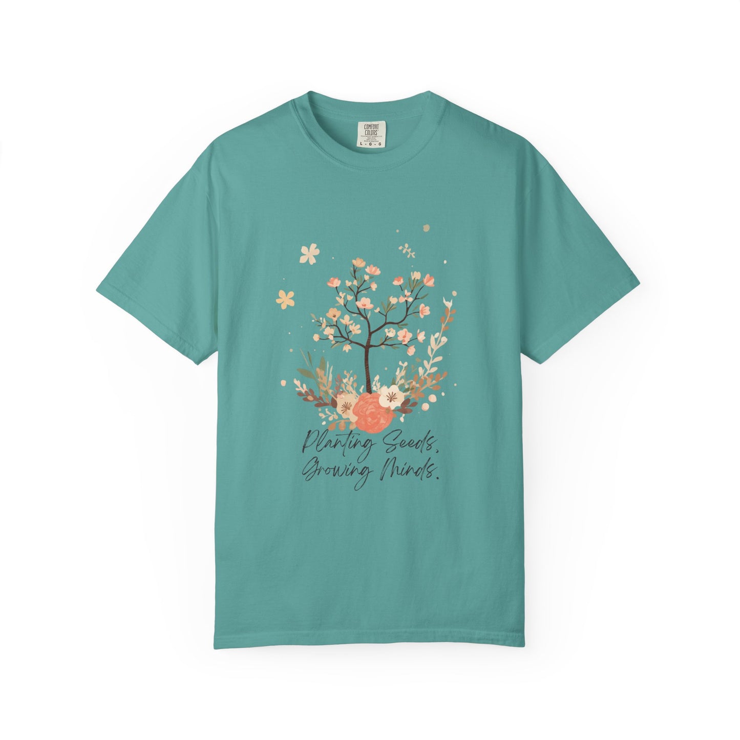 Floral Tree Tee — "Planting Seeds, Growing Hearts" Graphic T-Shirt