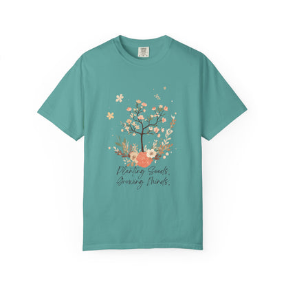 Floral Tree Tee — "Planting Seeds, Growing Hearts" Graphic T-Shirt
