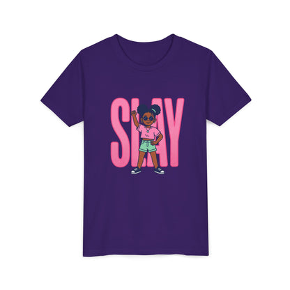 Youth Tee — 'STAY' Girl Graphic Kids T‑Shirt