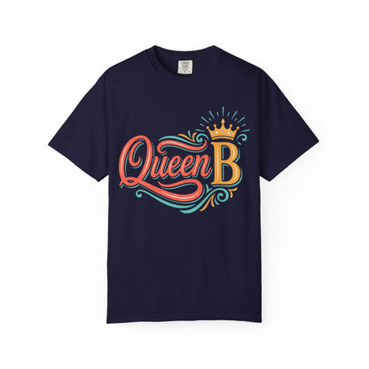 Queen B T-Shirt — Colorful Script Graphic Tee with Crown