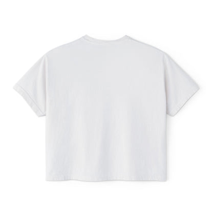 Boxy Tee — Minimal "Hold on to me: overthink less" Women's Cropped T-Shirt