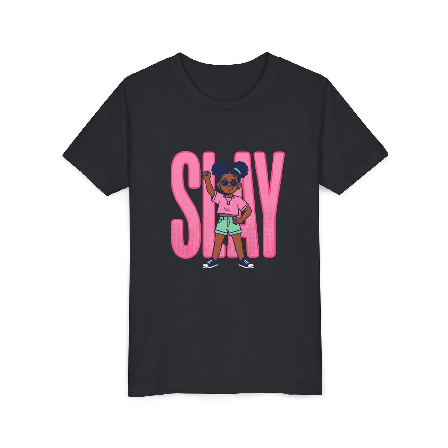 Youth Tee — 'STAY' Girl Graphic Kids T‑Shirt