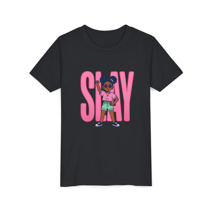 Youth Tee — 'STAY' Girl Graphic Kids T‑Shirt