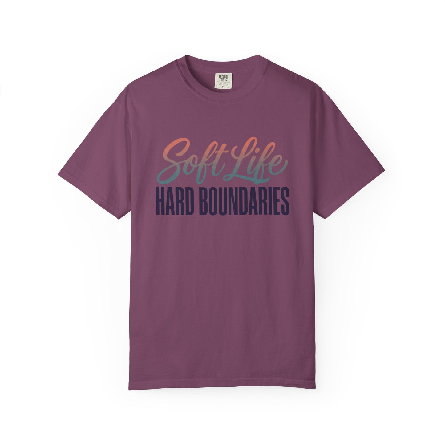 Soft Life, Hard Boundaries T-Shirt — Feminine Script Empowerment Tee