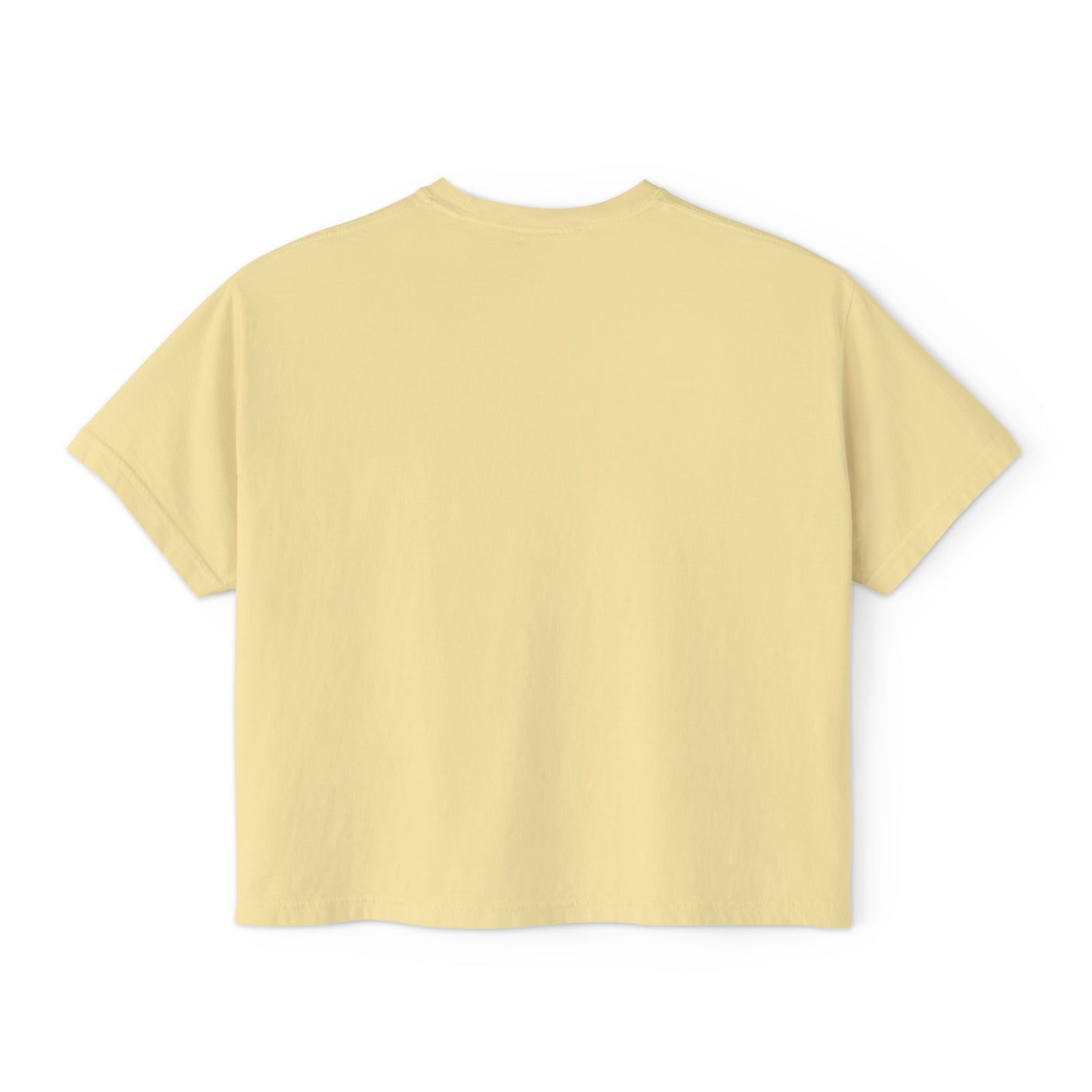 Boxy Tee — Minimal "Hold on to me: overthink less" Women's Cropped T-Shirt