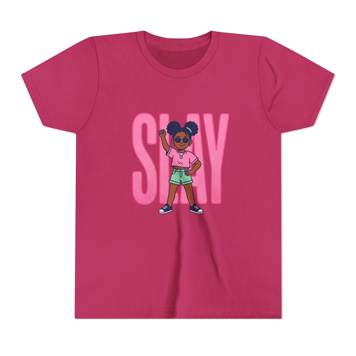 Youth Tee — 'STAY' Girl Graphic Kids T‑Shirt