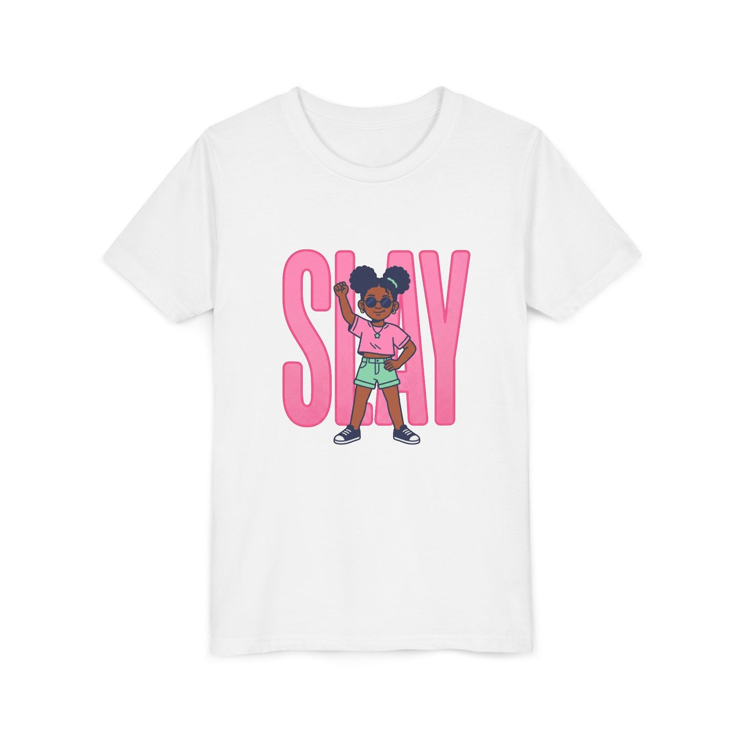 Youth Tee — 'STAY' Girl Graphic Kids T‑Shirt