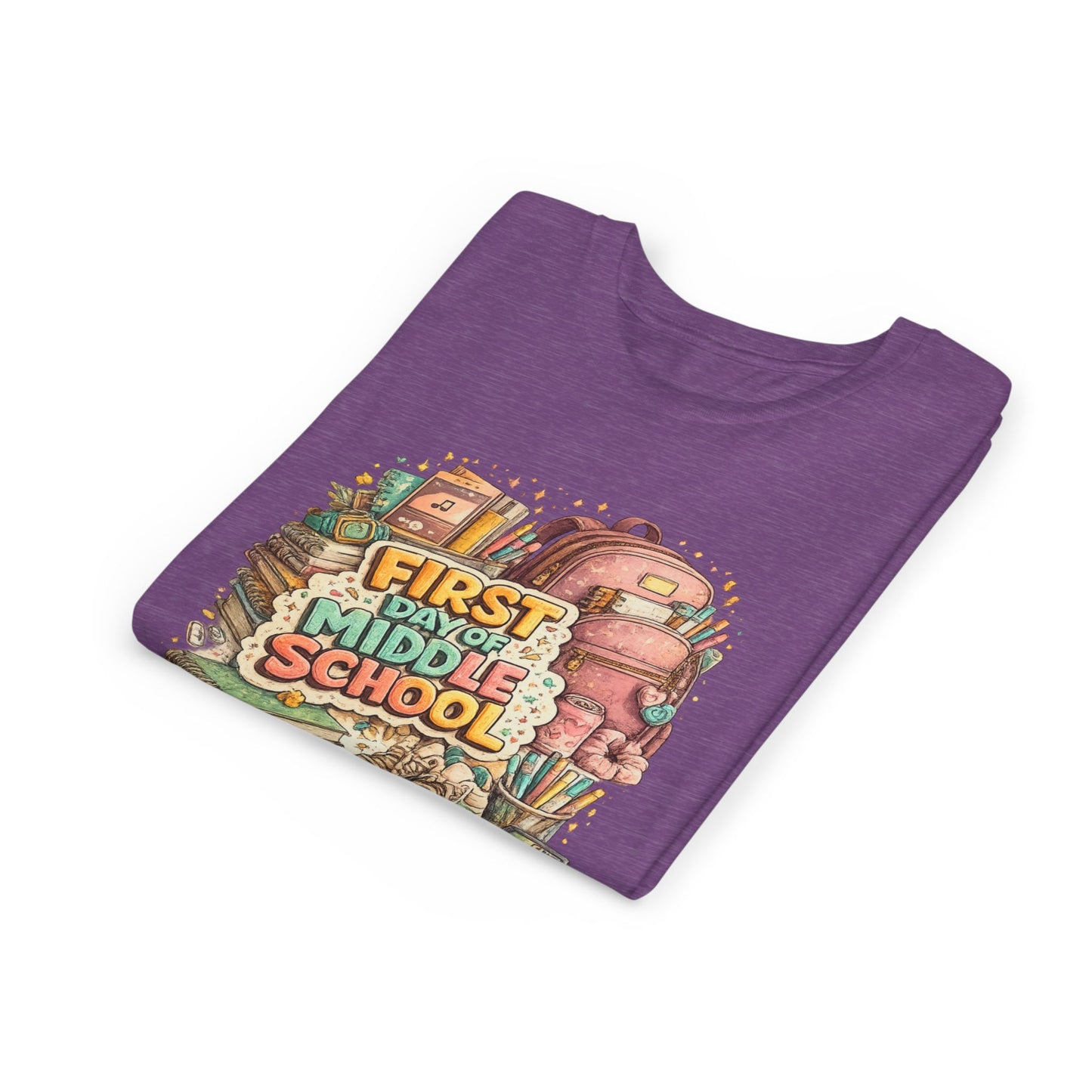 Youth Tee — "First Day of Middle School" Back-to-School Graphic Shirt