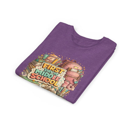 Youth Tee — "First Day of Middle School" Back-to-School Graphic Shirt