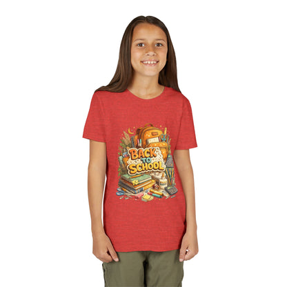 Youth Back to School Graphic Tee — 'Back to School' Backpack & Supplies Design