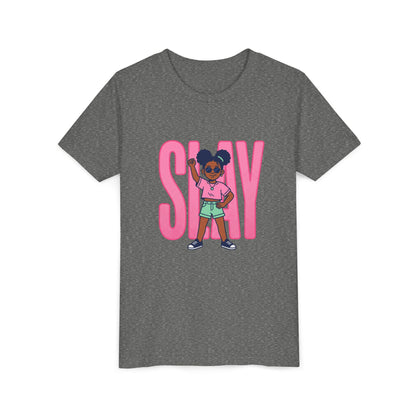 Youth Tee — 'STAY' Girl Graphic Kids T‑Shirt