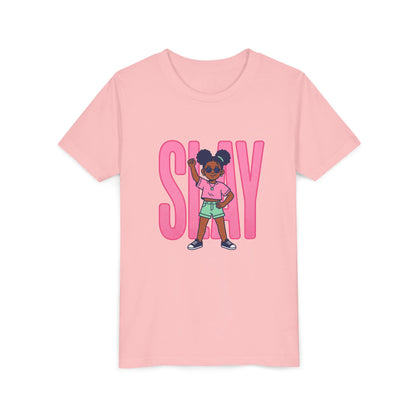 Youth Tee — 'STAY' Girl Graphic Kids T‑Shirt