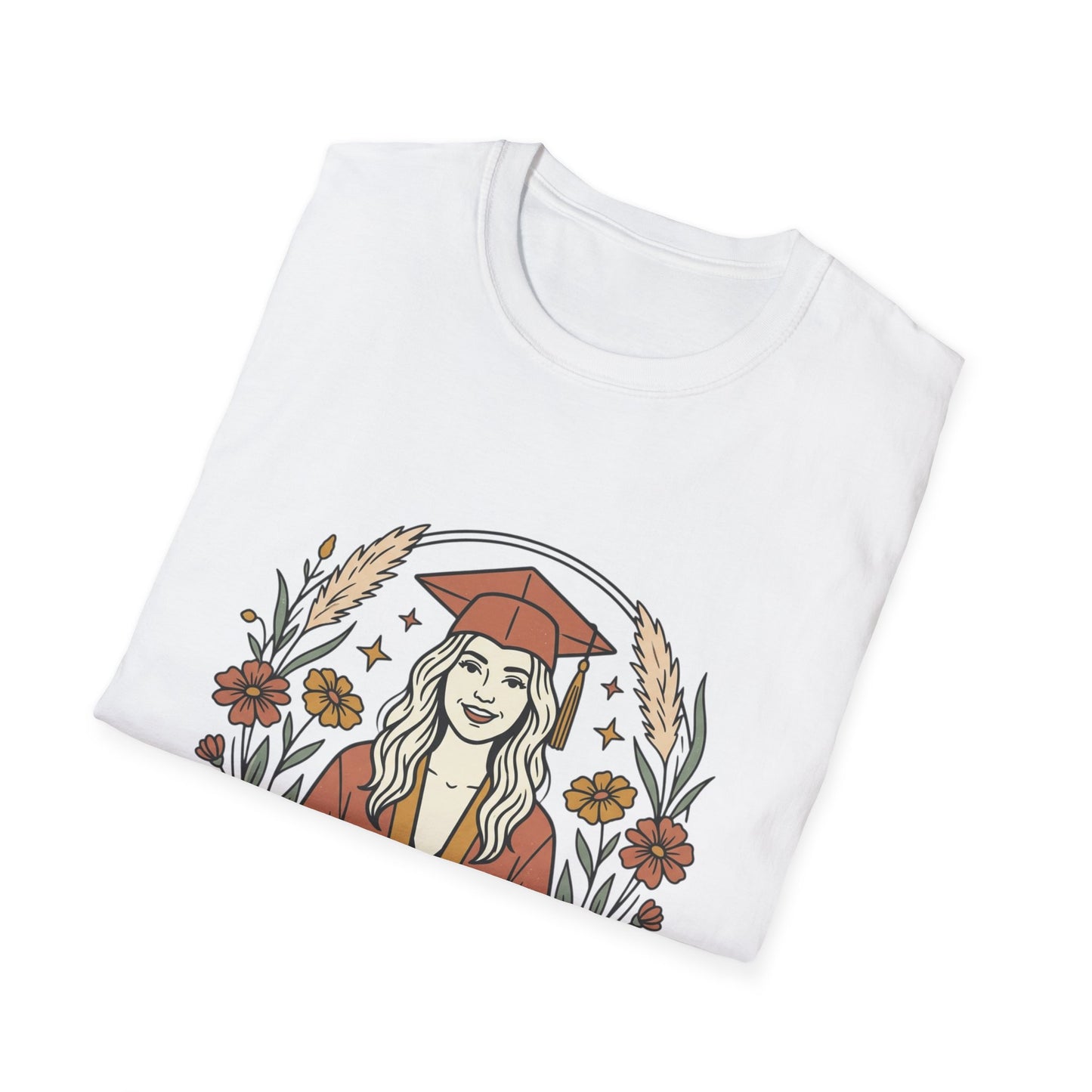 2026 Grad Floral Cap & Gown T-Shirt — Graduation Gift Tee