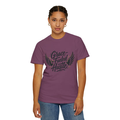 Grace-Fueled Hustle T-Shirt — Inspirational Christian Graphic Tee with Wings