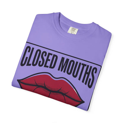 Graphic T-Shirt — "Closed Mouths Don’t Get Paid" Red Lips Statement Tee