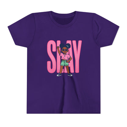 Youth Tee — 'STAY' Girl Graphic Kids T‑Shirt