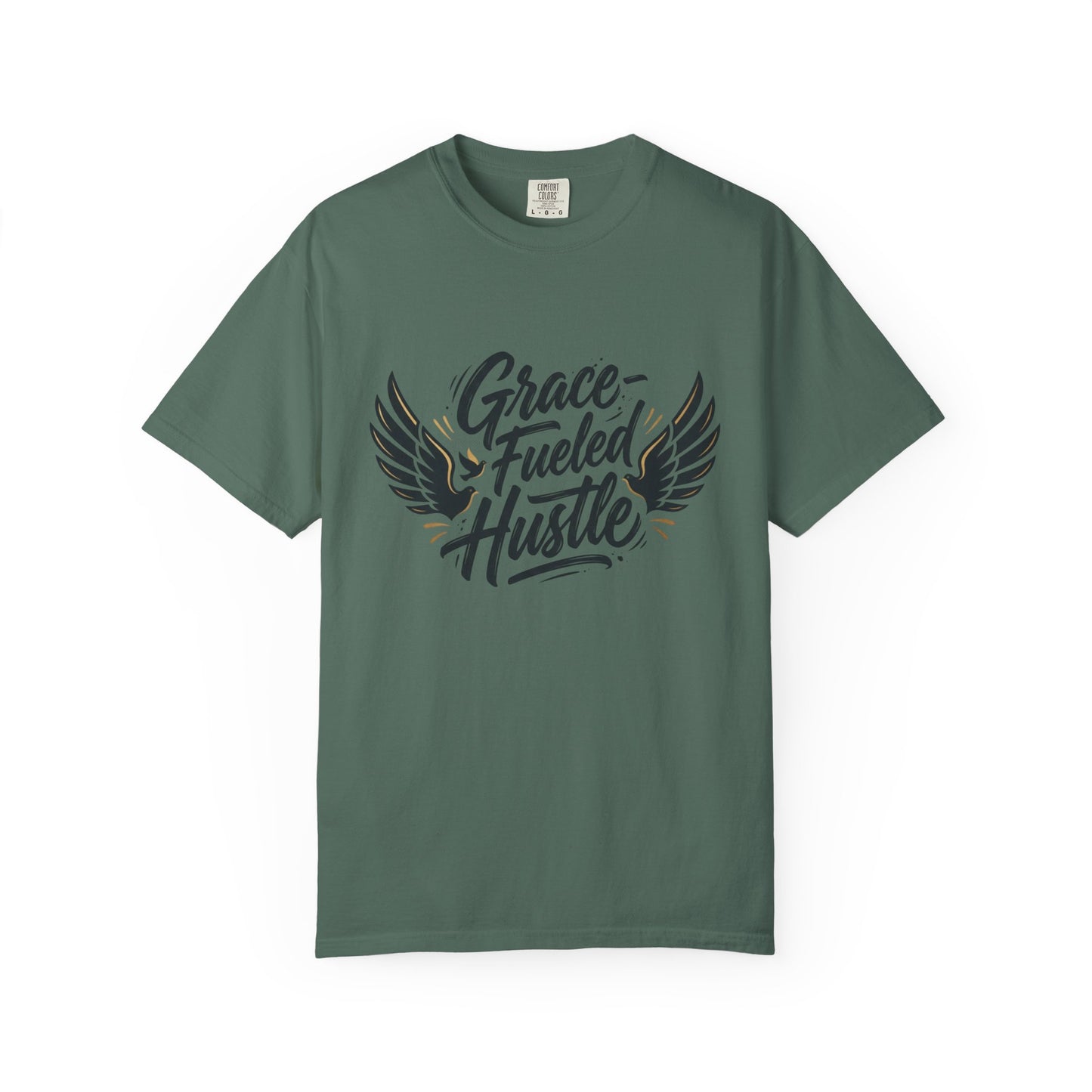 Grace-Fueled Hustle T-Shirt — Inspirational Christian Graphic Tee with Wings