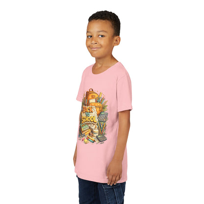 Youth Back to School Graphic Tee — 'Back to School' Backpack & Supplies Design