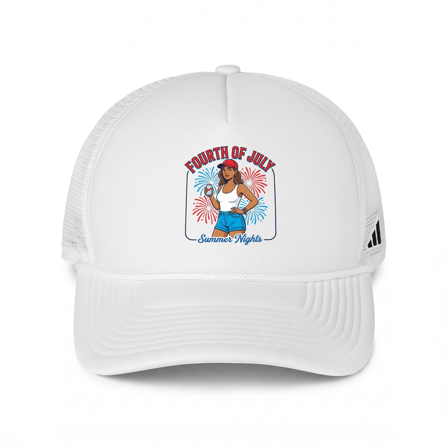 Trucker Hat - Fourth of July Retro Girl Graphic