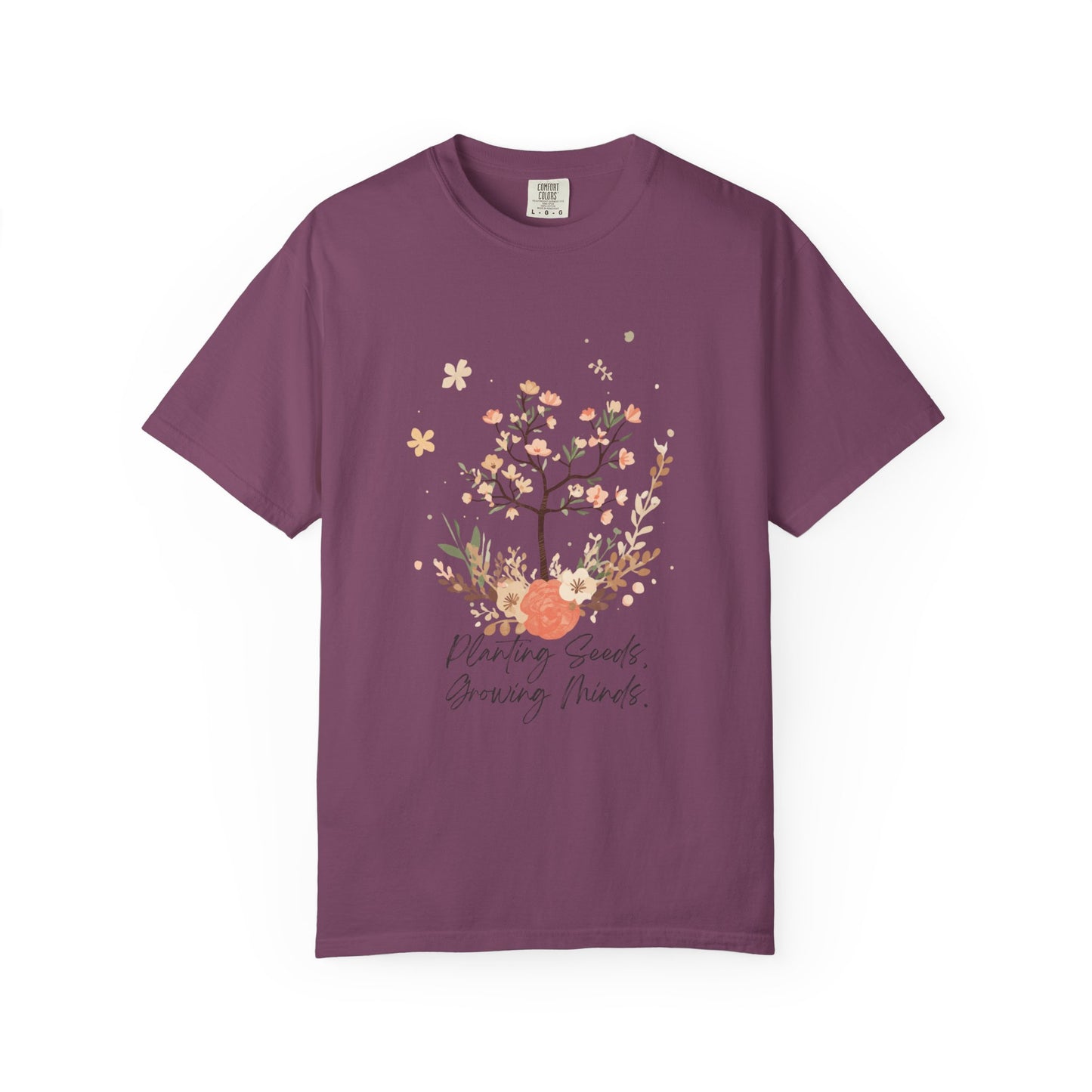 Floral Tree Tee — "Planting Seeds, Growing Hearts" Graphic T-Shirt