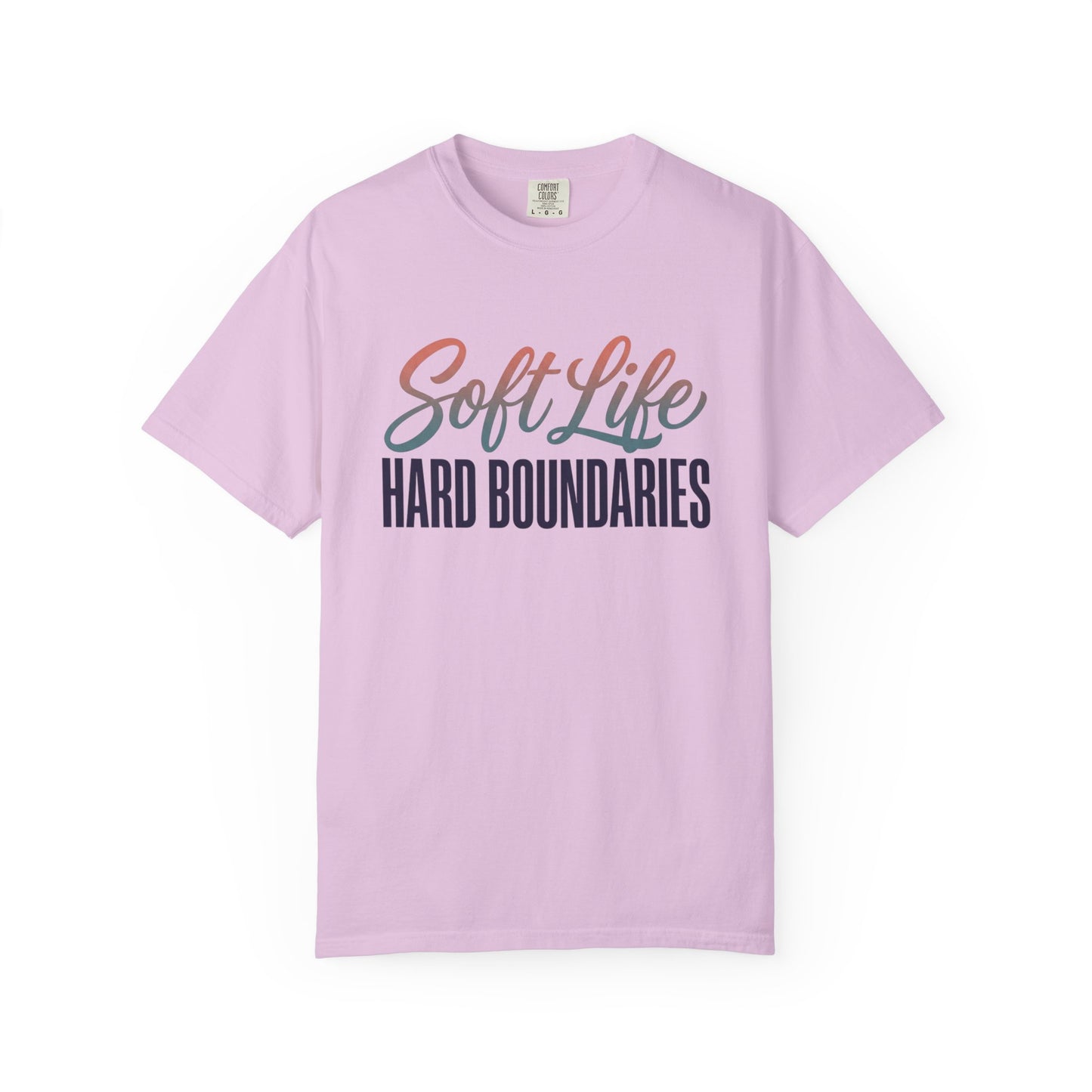 Soft Life, Hard Boundaries T-Shirt — Feminine Script Empowerment Tee