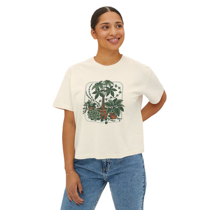 Plant Lover Boxy Tee — Vintage Indoor Succulent & Houseplant Graphic