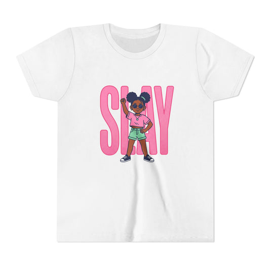 Youth Tee — 'STAY' Girl Graphic Kids T‑Shirt