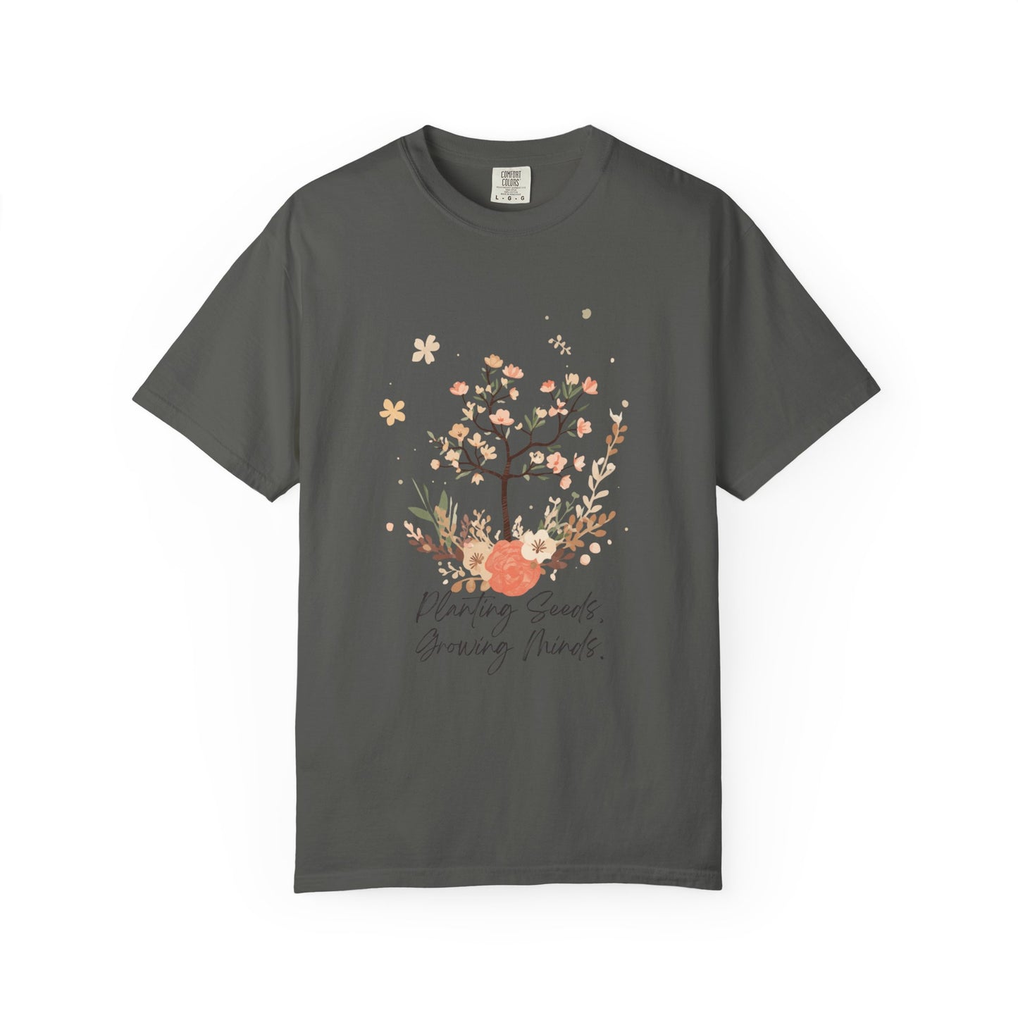 Floral Tree Tee — "Planting Seeds, Growing Hearts" Graphic T-Shirt