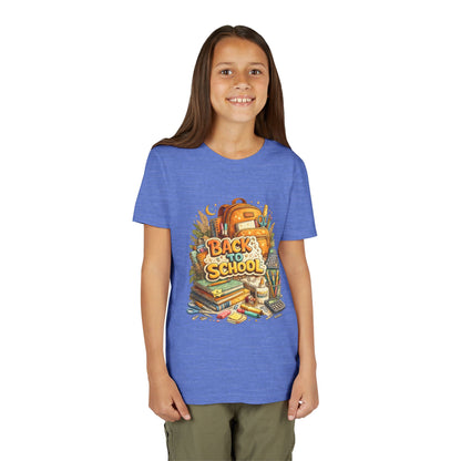 Youth Back to School Graphic Tee — 'Back to School' Backpack & Supplies Design